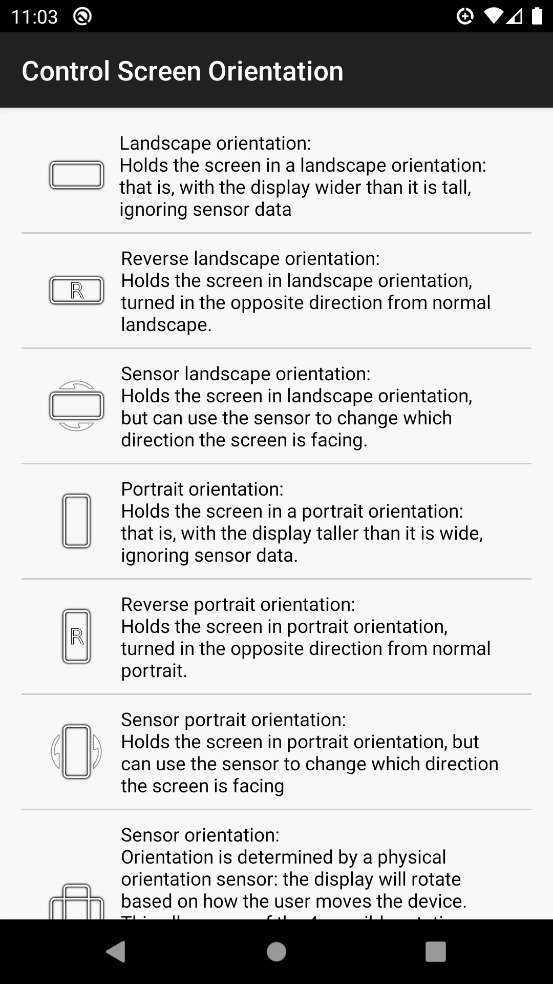 control screen rotation screenshot